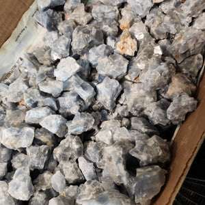 Rough Calcite Blue Washed from Mexico 10 pounds Roughstone.Rocks LLC