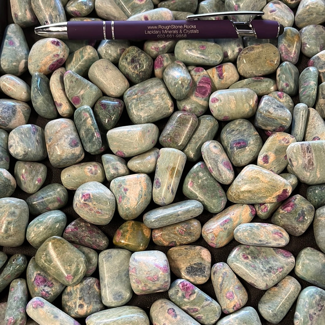Ruby in Fuchsite Tumbles UV 100 grams Roughstone.Rocks LLC