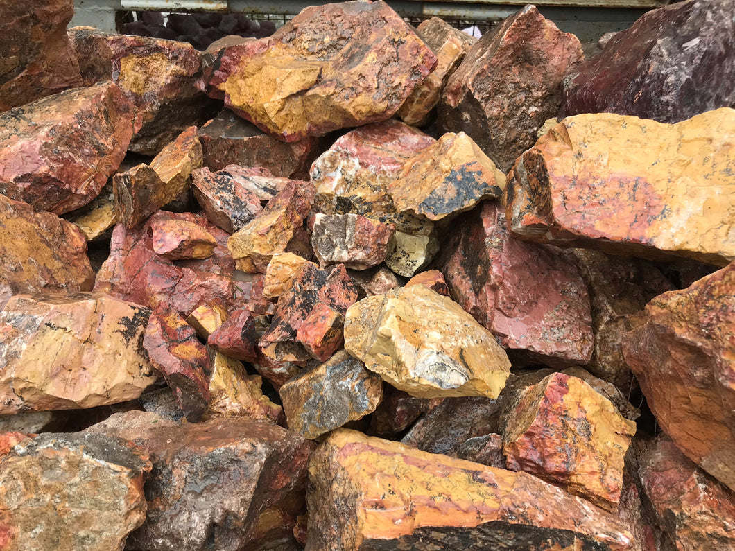 Rough Apache Warpaint Dolomite Jasper from Arizona 1 pound Roughstone.Rocks LLC